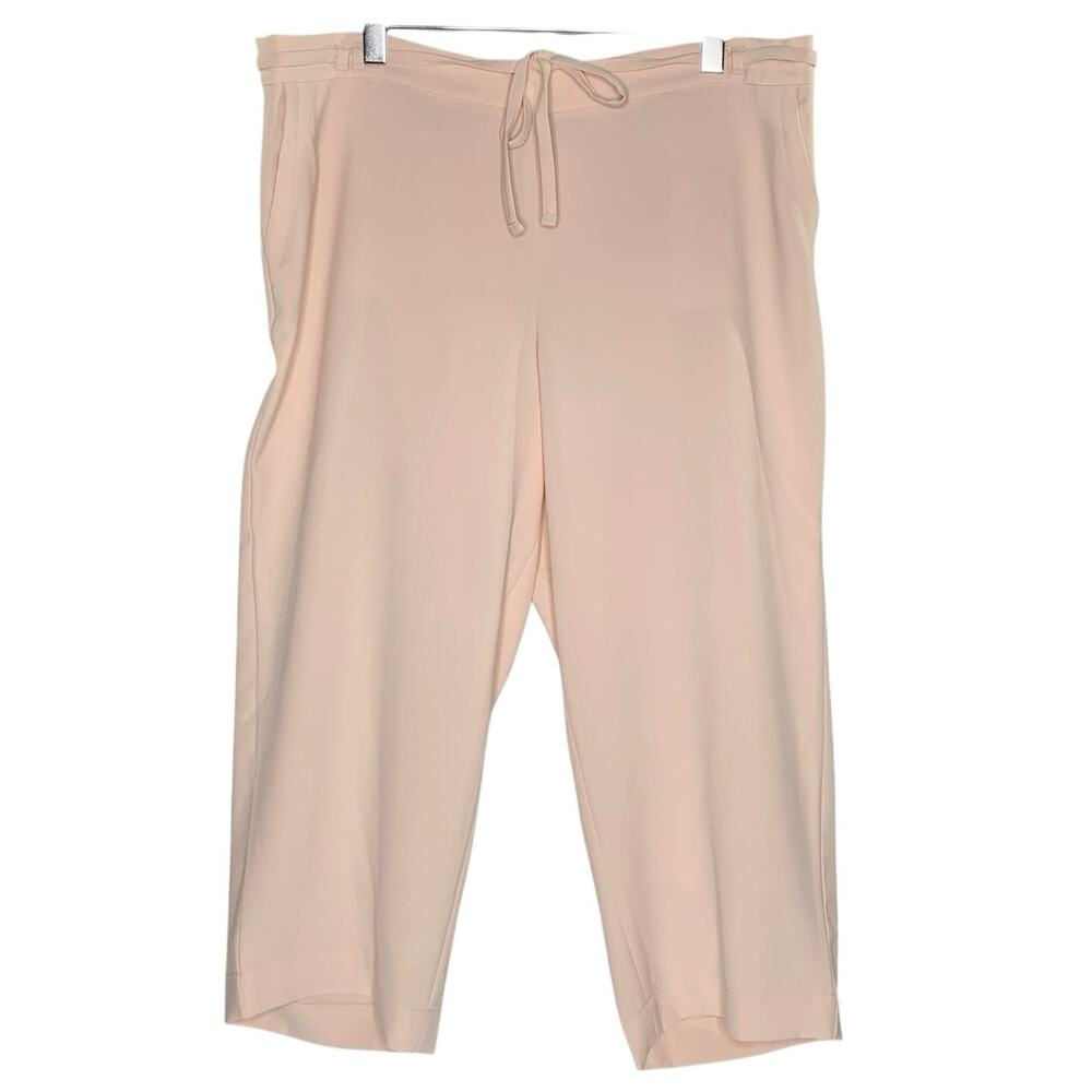 Talbots Peach Pink Cropped Trouser Pants 3X Petite NEW Elastic Back